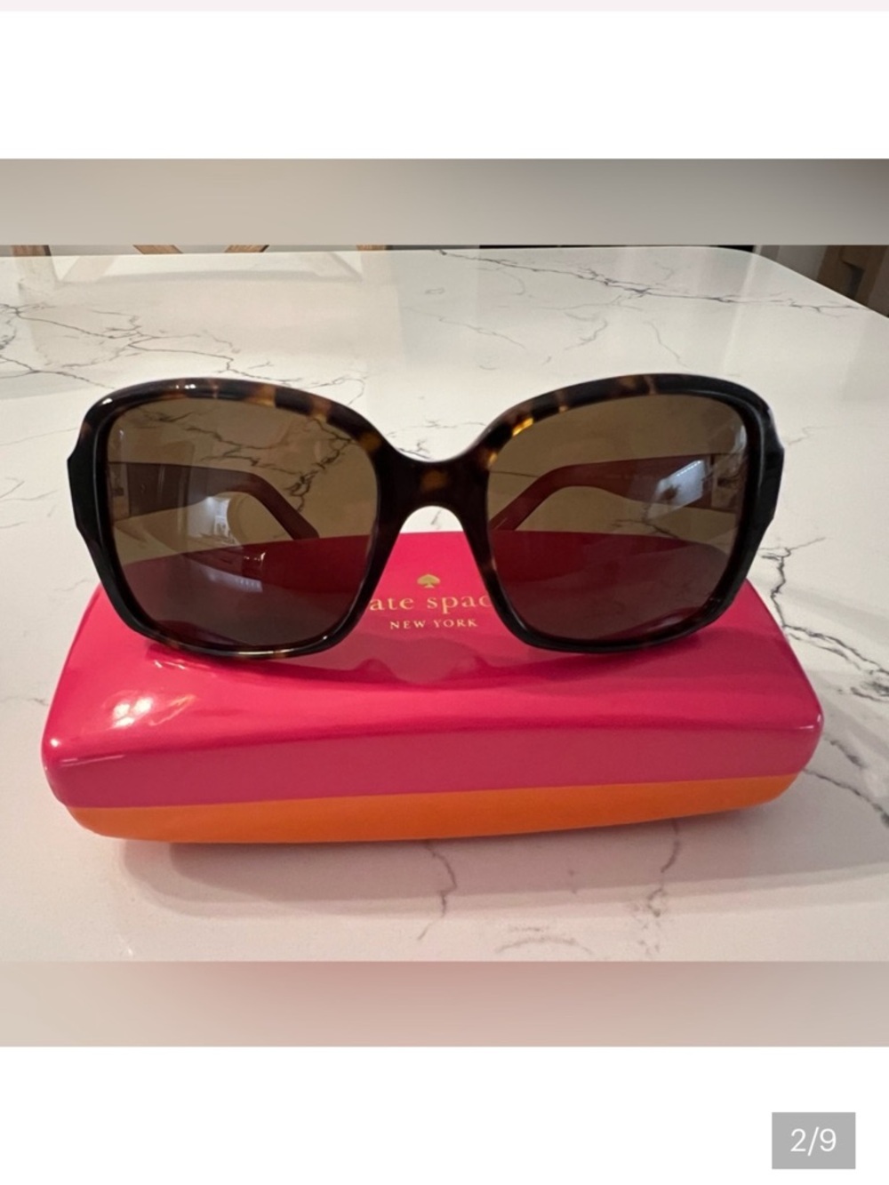 kate spade Tortoiseshell Frame Sunglasses with Brown Lenses